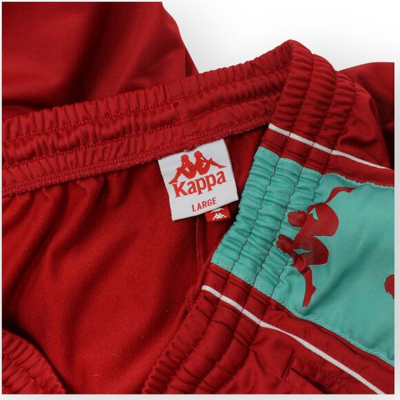 Large Kappa TrackPant 222 Banda 10 Alen Red Turquoise White Jogger - Picture 6 of 11